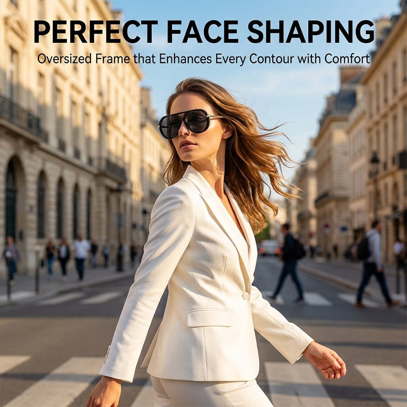 Retro Double Beam Face-Slimming Sunglasses