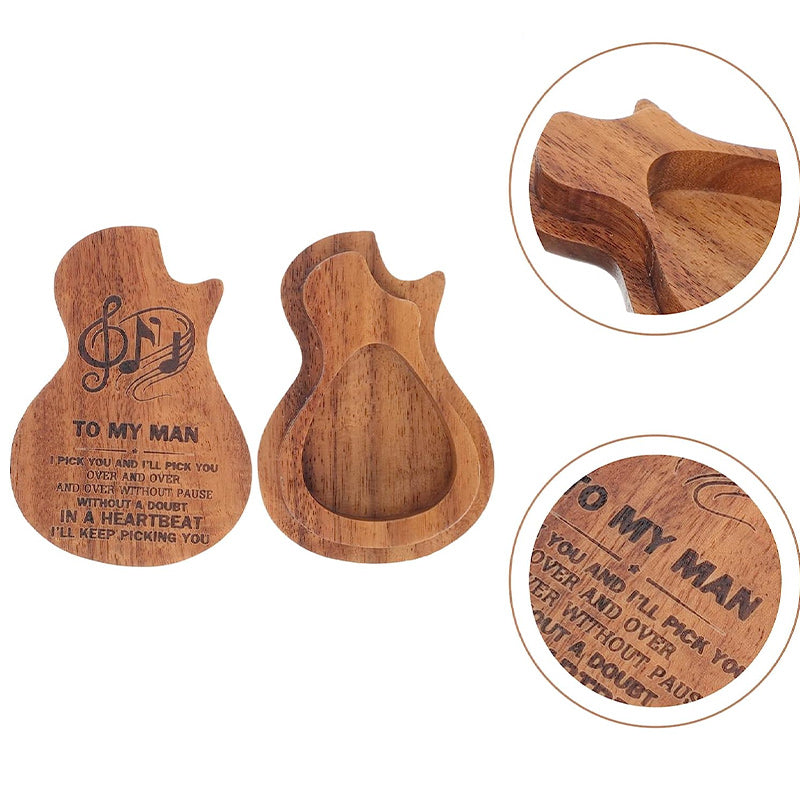 Guitar Wooden Pick Case