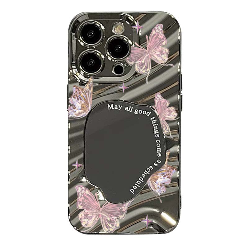 ELEGANT SHINING BUTTERFLIES MIRROR CASE