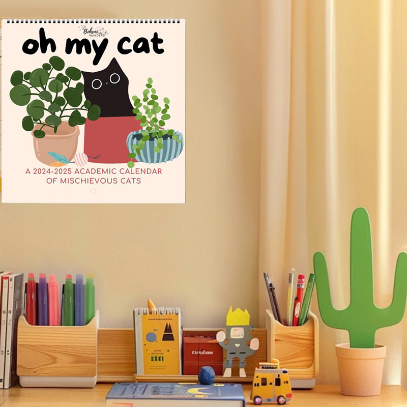Oh My Cat Mischievous Cats 2025 Wall Calendar
