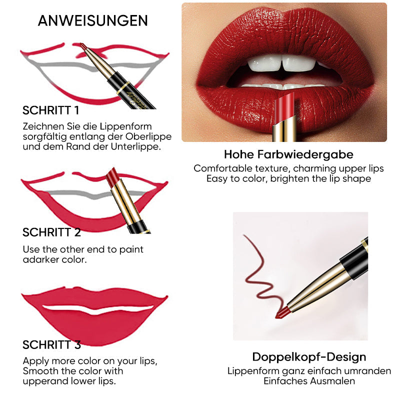 2-in-1 Doppelseitiger Lippenstift und Lipliner