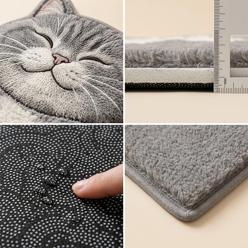 Lazy Cat-Shaped Faux Cashmere Rug