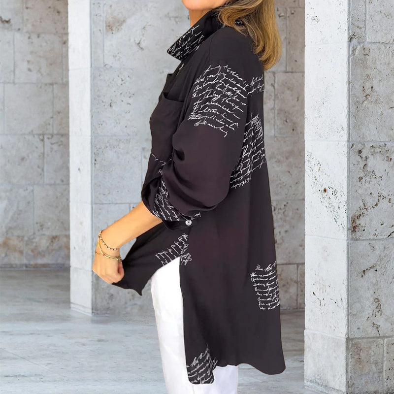 New Letter Print Fashion Lapel Shirt-Pre Sale