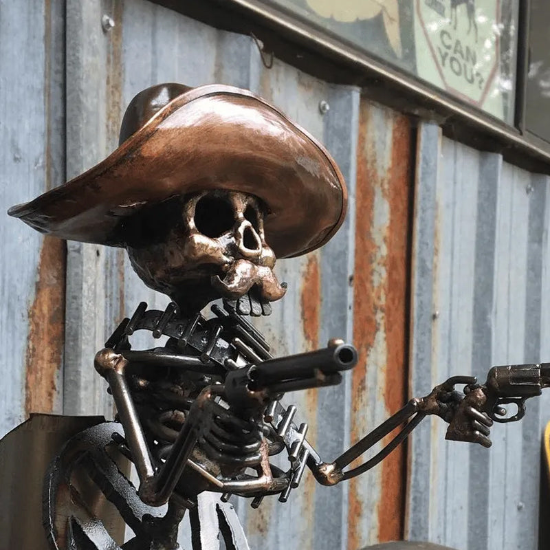 Cowboy Skull Gunslinger Hood Ornament