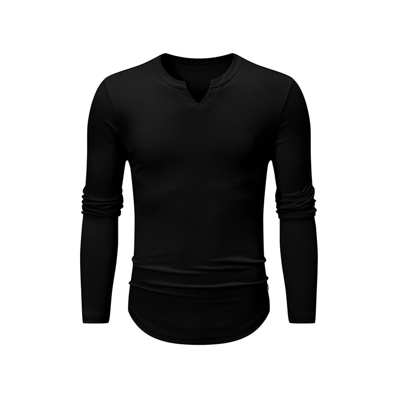 Men's Slim Fit V-Neck Longline Muscle Shirt