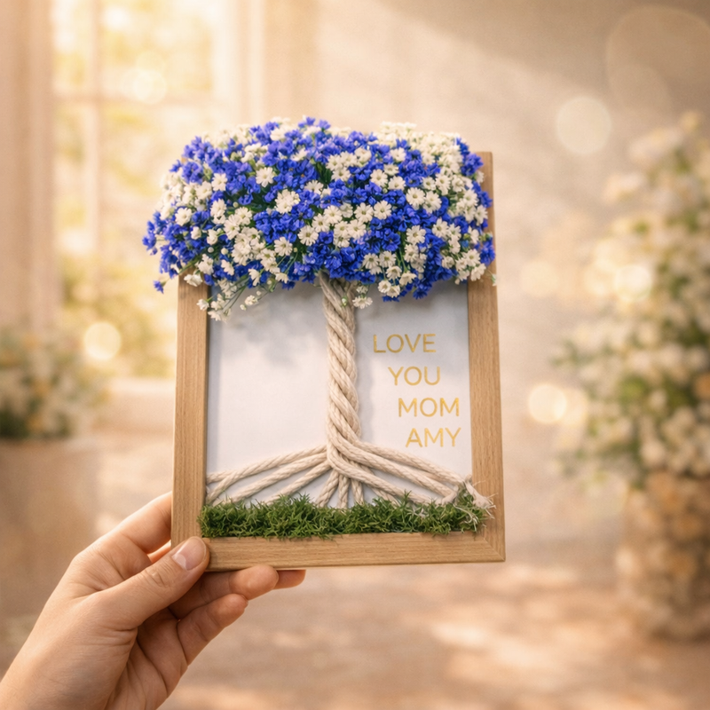Personalized Mother's Day Dried Flower Tree Frame