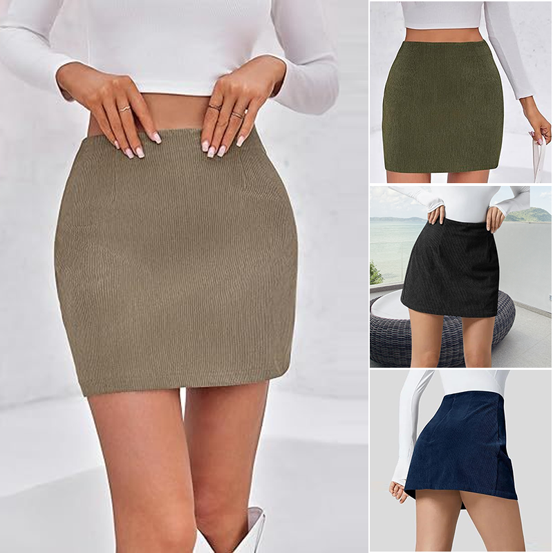 Corduroy Mini Half Skirt