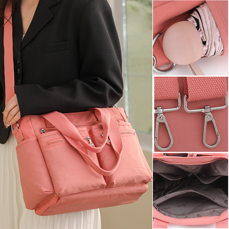 Double Pocket Tote Shoulder Bag