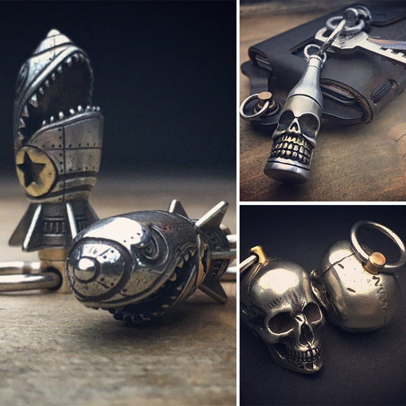 Shark Rocket Bomb Keychain