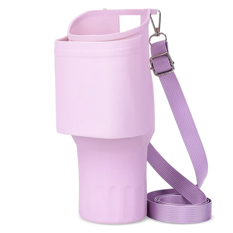 Thermos Cup Silicone Holder Phone Storage Bag With Lanyard