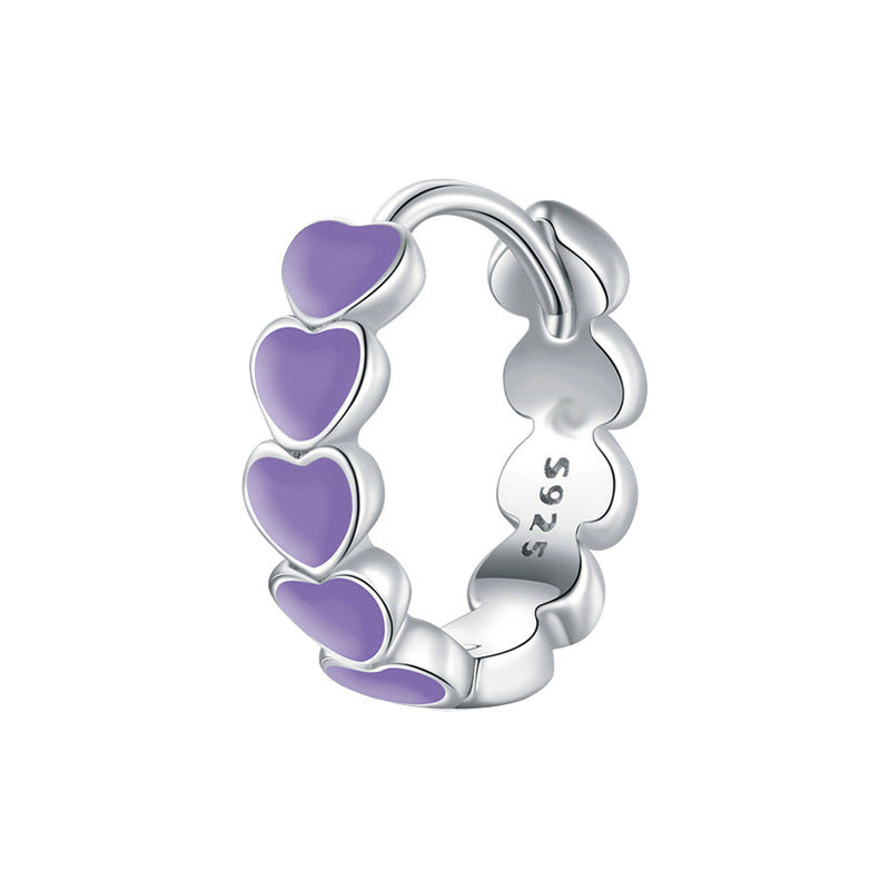 Heart Cascade Girls Huggie Hoops