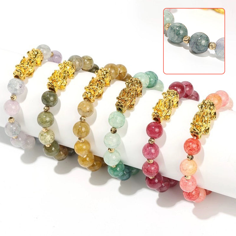 3D Hard Gold 99 Obsidian Sand Gold Pixiu Bracelet