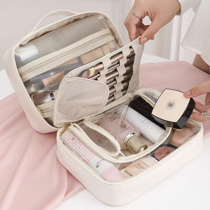 Multi-Compartment Toiletry Cosmetics Bag