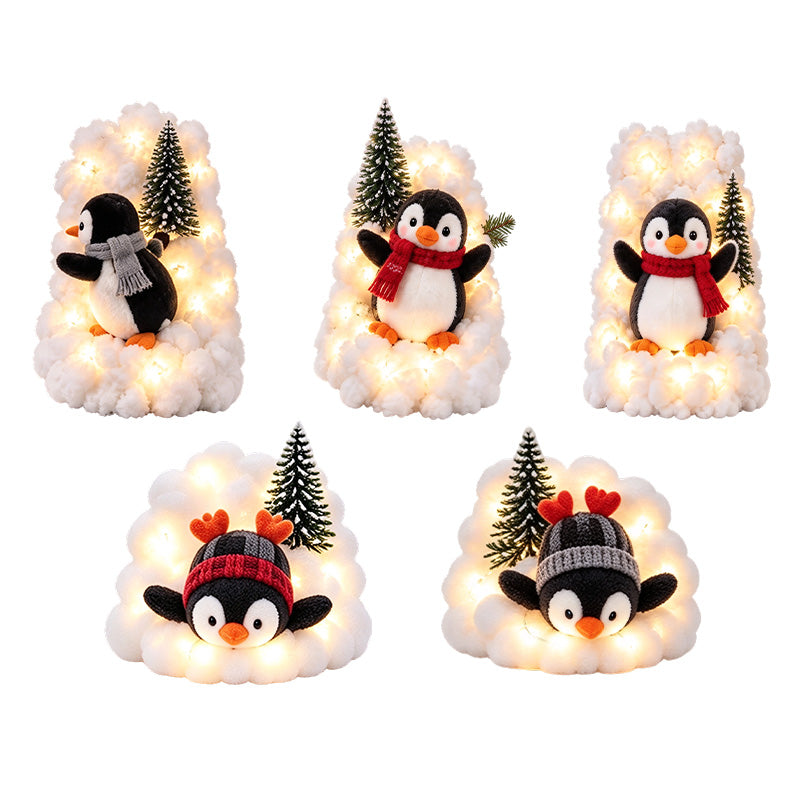 Penguin Christmas Stair Snow Decoration