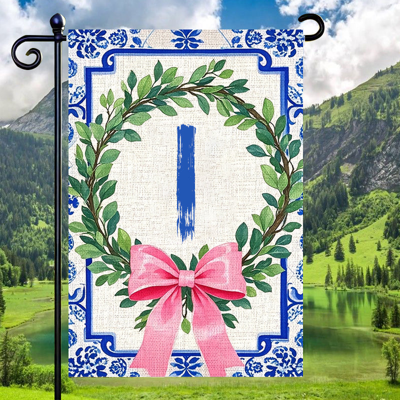 Letter Floral Garden Flag