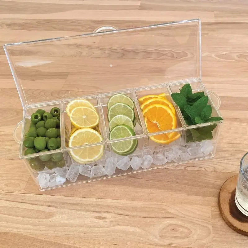 Ice Chilled Condiment Tray Set