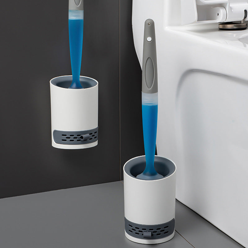 Silicone Toilet Brush with Refillable Dispenser