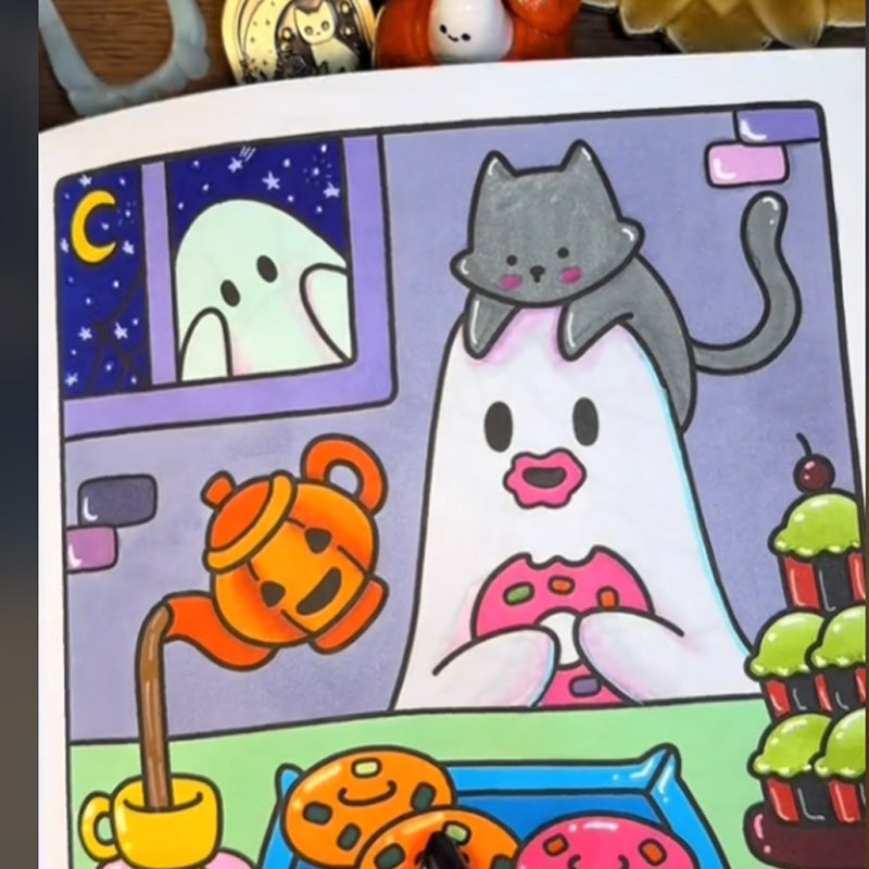 Spooky Cutie Coloring Book Paperback