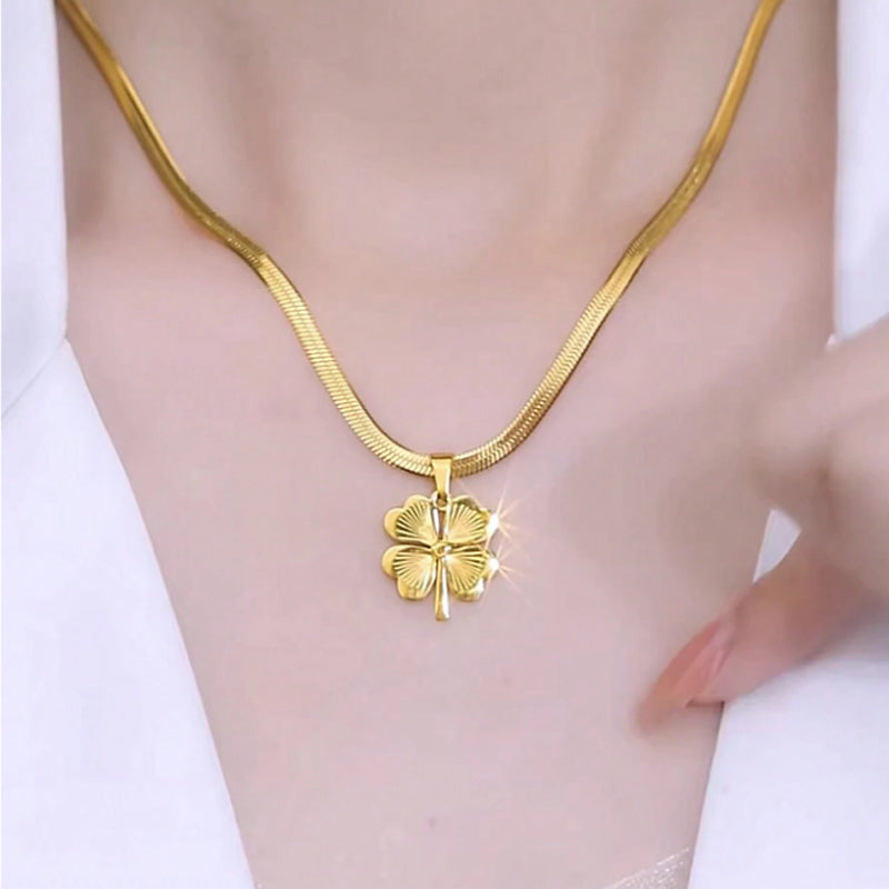 Gold Plated Lucky Clover Necklace