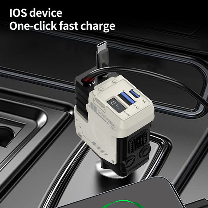Retractable car fast charging charger