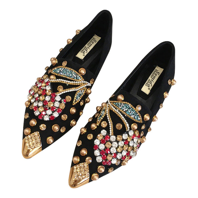 Cherry Rhinestone Stud Shoes