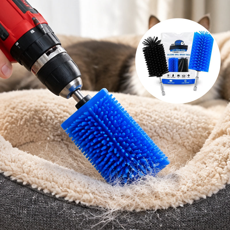 Silicone Pet Hair Drill Brush Set