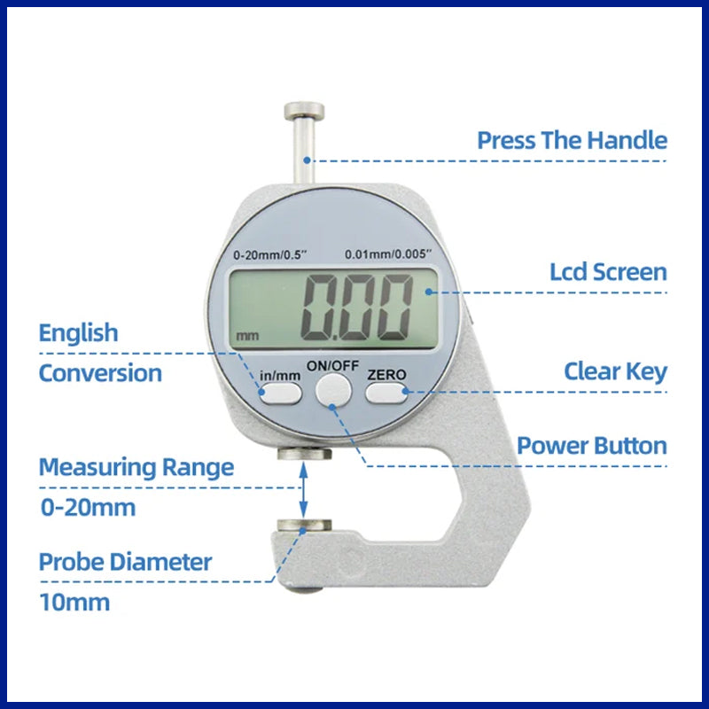 Digital Display Thickness Gauge