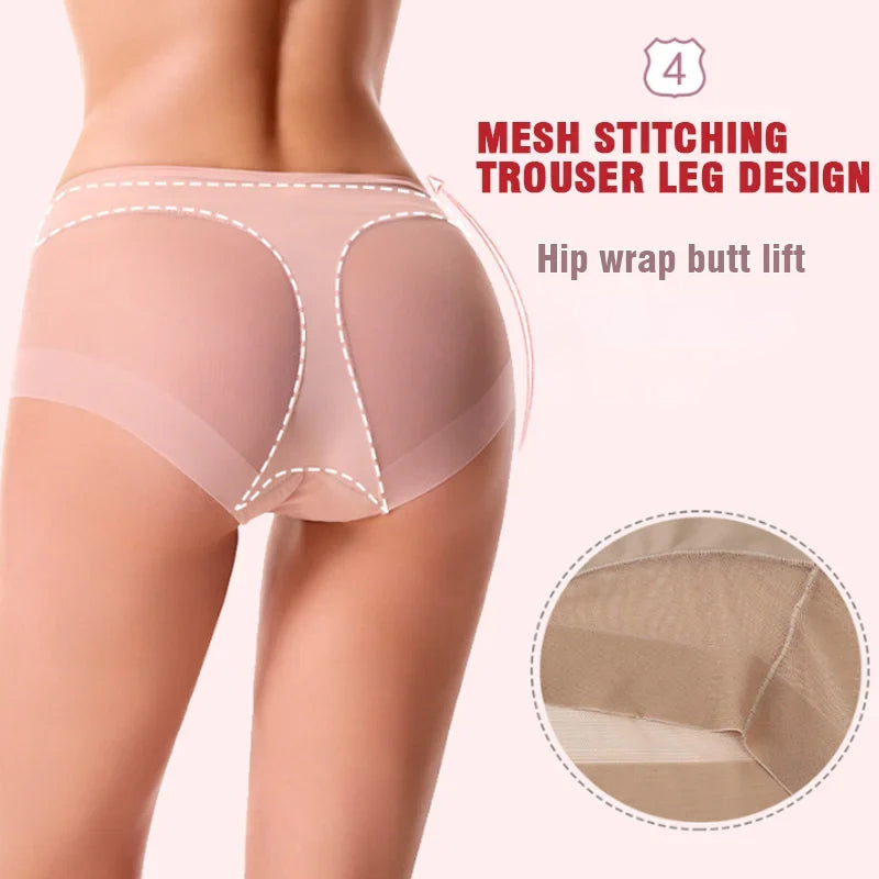 High Waist Ice Silk Seamless Shaping Briefs