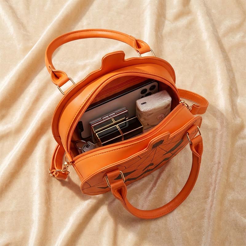 Halloween Pumpkin Color-Block Shoulder Bag