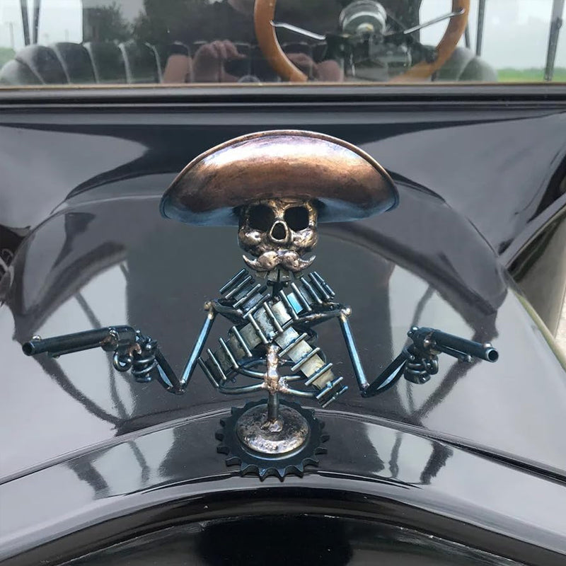 Cowboy Skull Gunslinger Hood Ornament