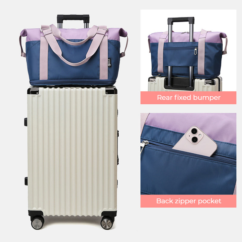 Contrasting Color Large Capacity Travel Bag