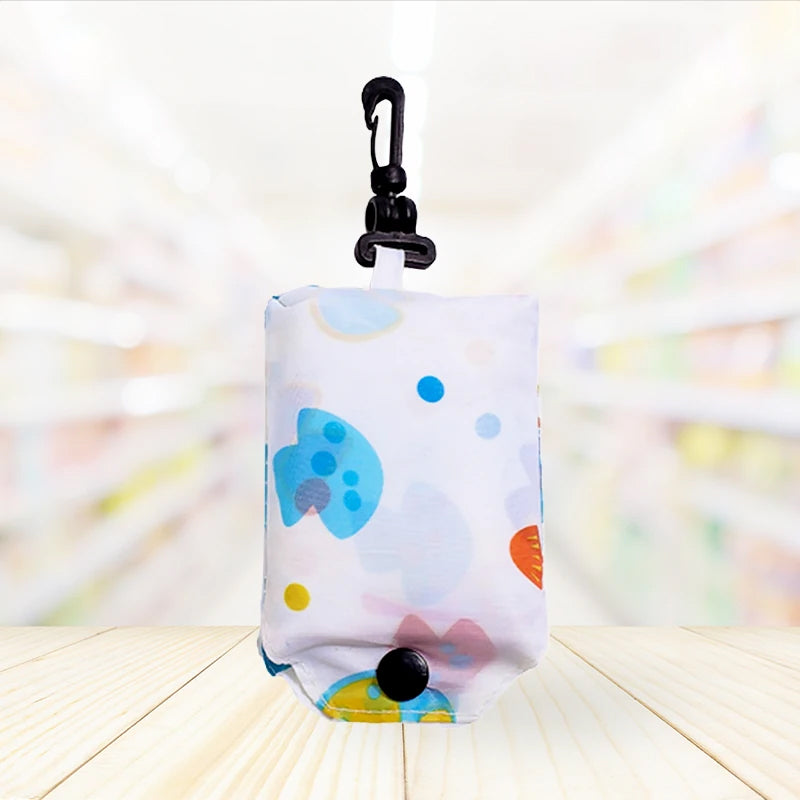 Foldable Reusable Grocery Bag With Keychain