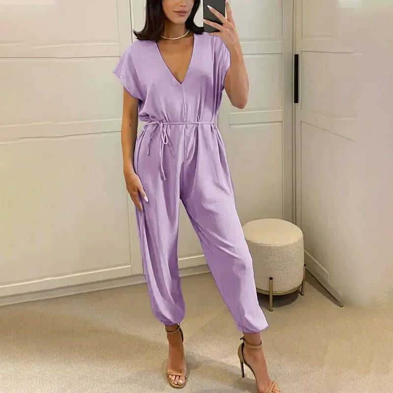 HAREM BELTED JUMPSUIT