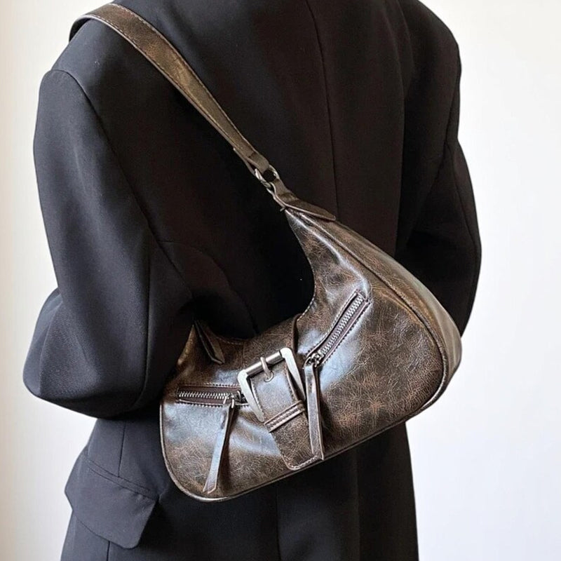 Women's Vintage PU Leather Shoulder Bag