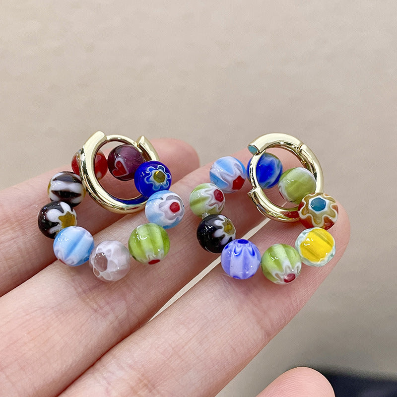Bohemian Colorful Lucite Beads Earrings