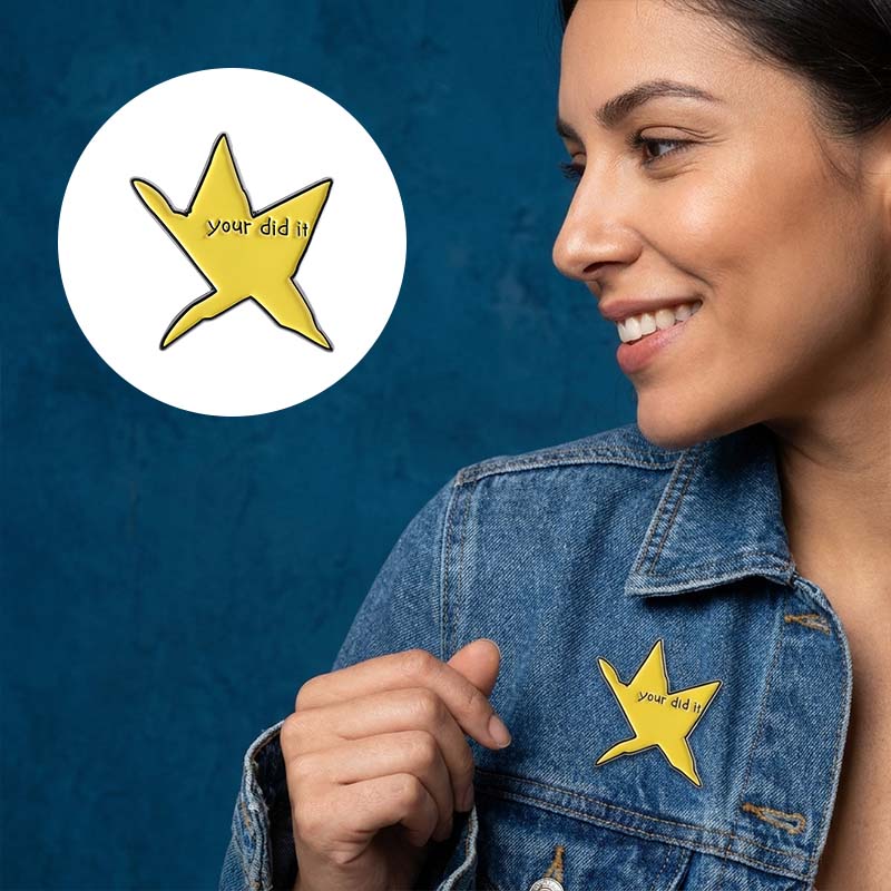 Funny Star Zinc Alloy Cartoon Badge Brooch