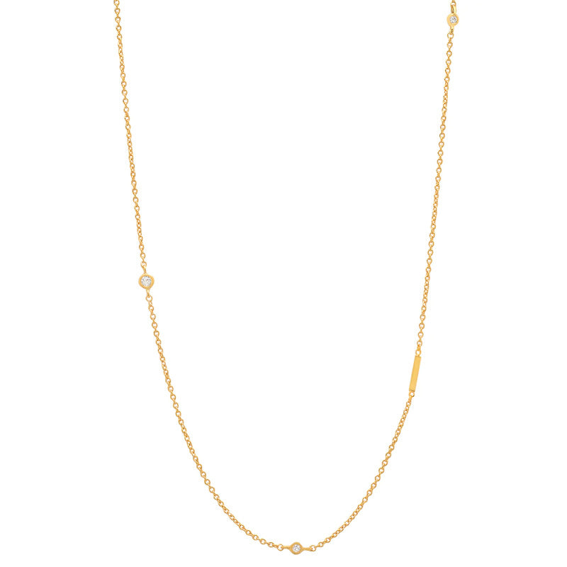 Initial Bezel Diamond Necklace