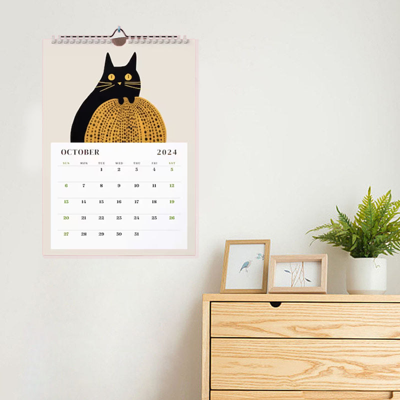 2024 Wall Calendar Illustrated Cats