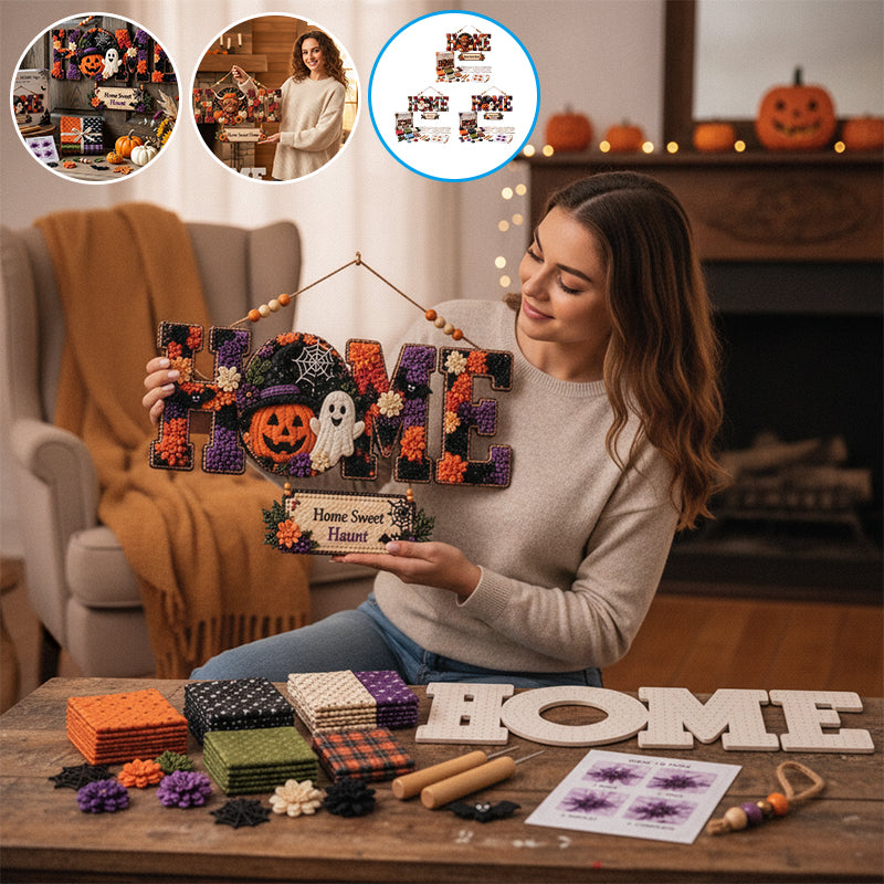 DIY Fabric Poke Art HOME Sign Kit