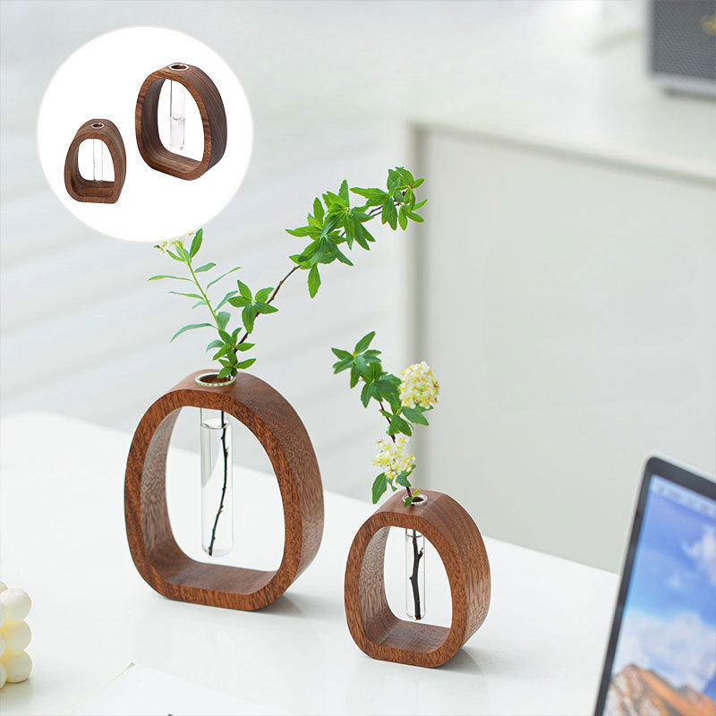✨Solid Wood Glass Vase