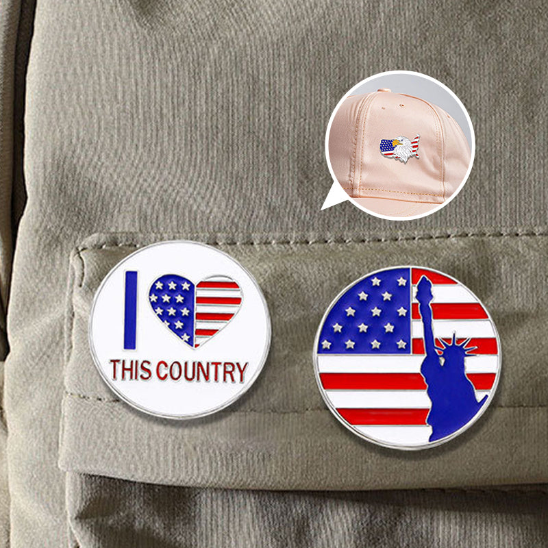 Independence Day Brooch Badge