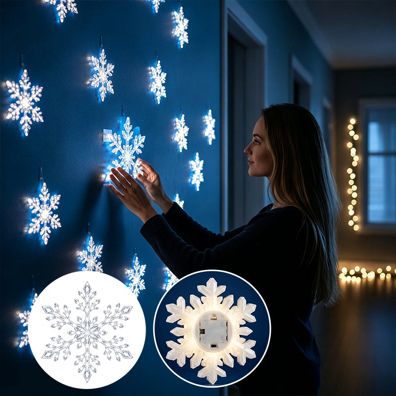 LED Snowflake Glow Wall Decor Set