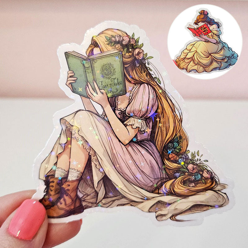 Princess Book Reading Sticker