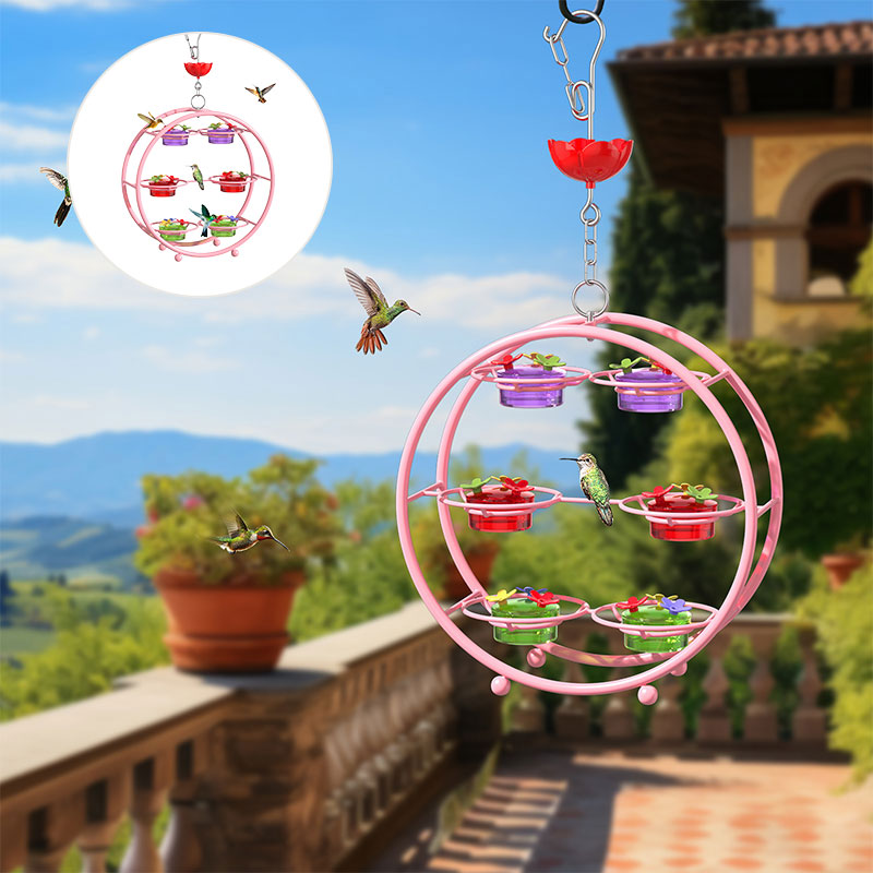 Metal Hanging Hummingbird Feeder