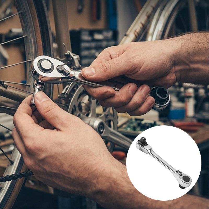 Double-ended mini ratchet wrench