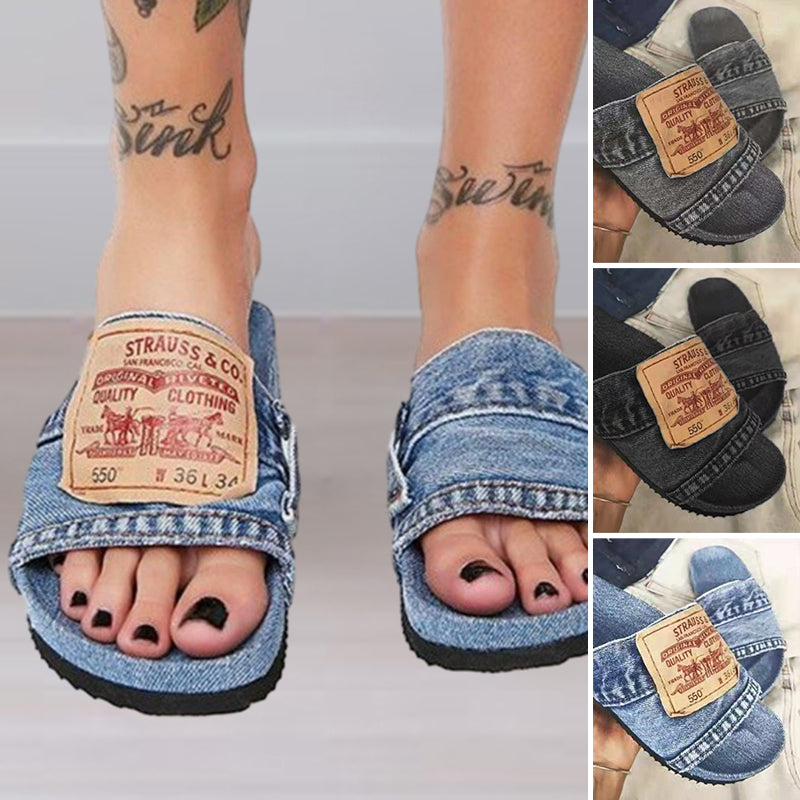 Women's Stylish Denim Slides