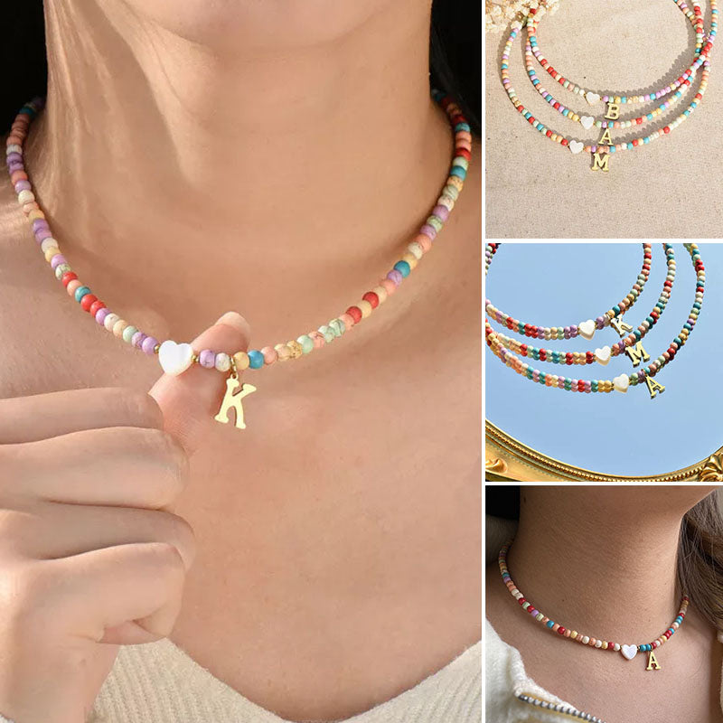 Colorful Beads Initial Choker