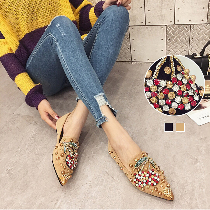Cherry Rhinestone Stud Shoes