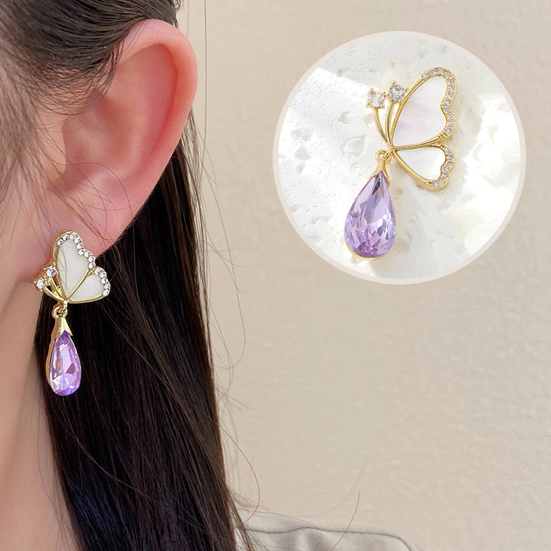 Purple Butterfly Earrings