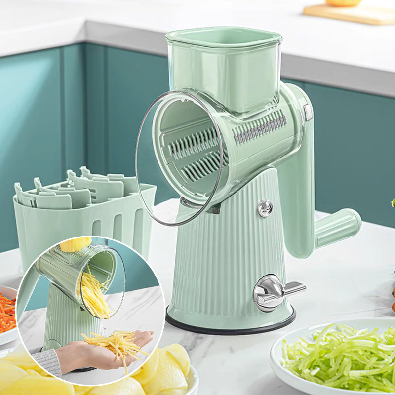 Hand-cranked vegetable cutter